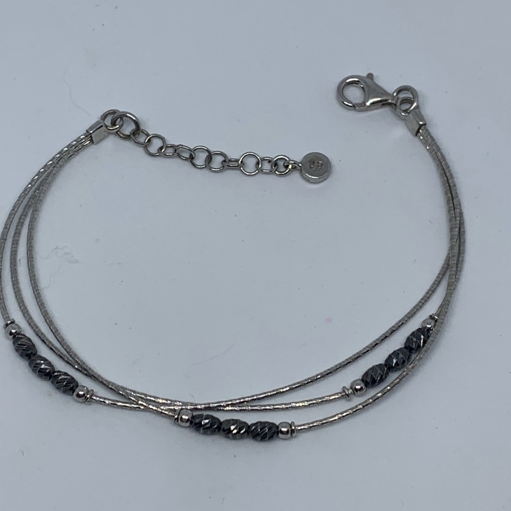 .925 sterling silver hematite signed bracelet - Picture 4 of 8